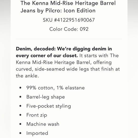 Pilcro Kenna Mid-Rise Heritage Barrel Jeans Icon Edition in Floral Resist Wash - Picture 15 of 15